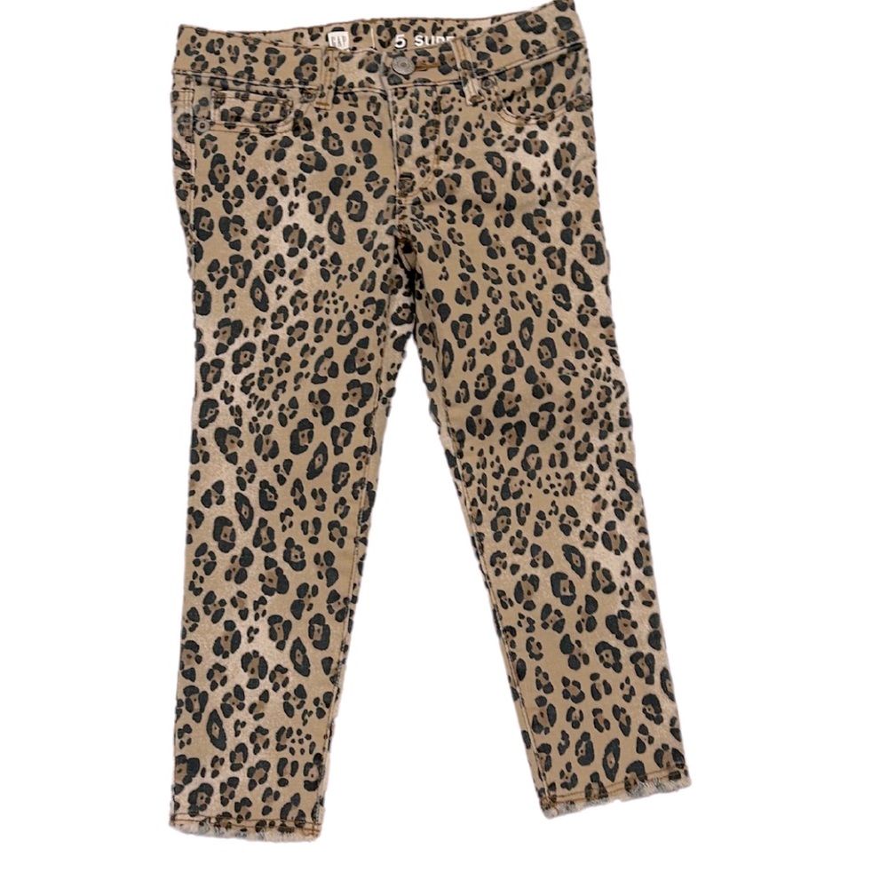 Baby Gap Denim Leopard Print Super Skinny Ankle Jeans | Size 5T (Girls)